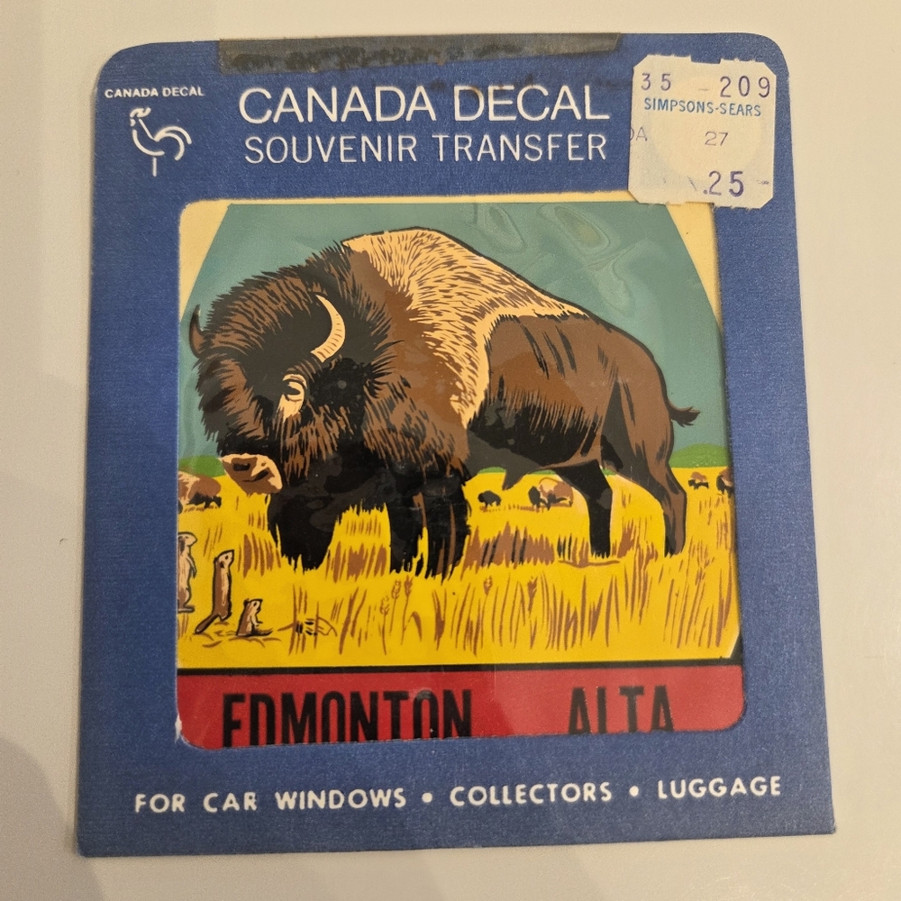 Vintage 60s-70s Decal Transfer For Car Window Edmonton Buffalo